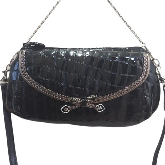Brighton patent leather small baguette with chain - Picture 1 of 8